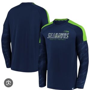 Seattle Seahawks Fanatics Men's Navy Iconic Stealth Defender T-Shirt NEW